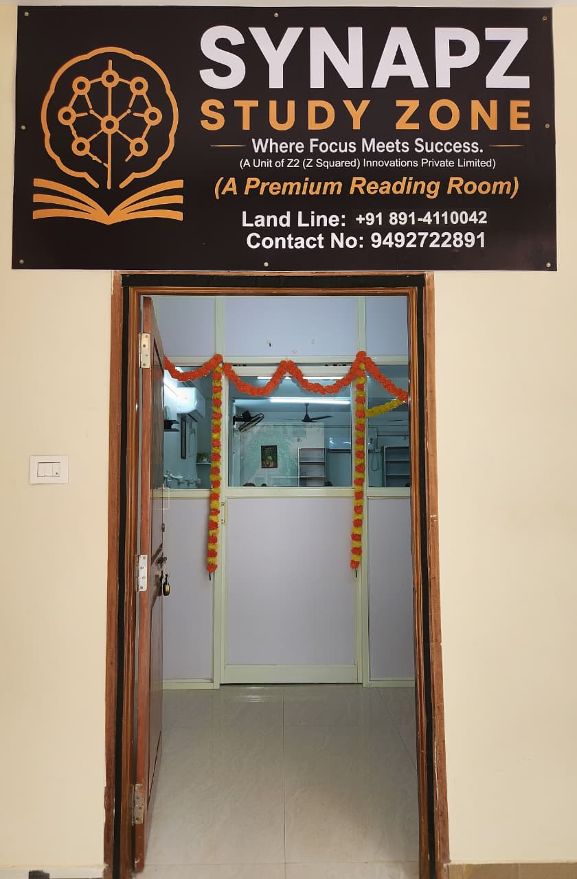 Entrance to Synapz Study Zone with the official business sign